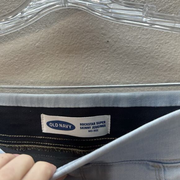 OLD NAVY Jeggings Sz 12 Rockstar pull on Distressed Stretch Denim Jeans Light - Picture 4 of 6